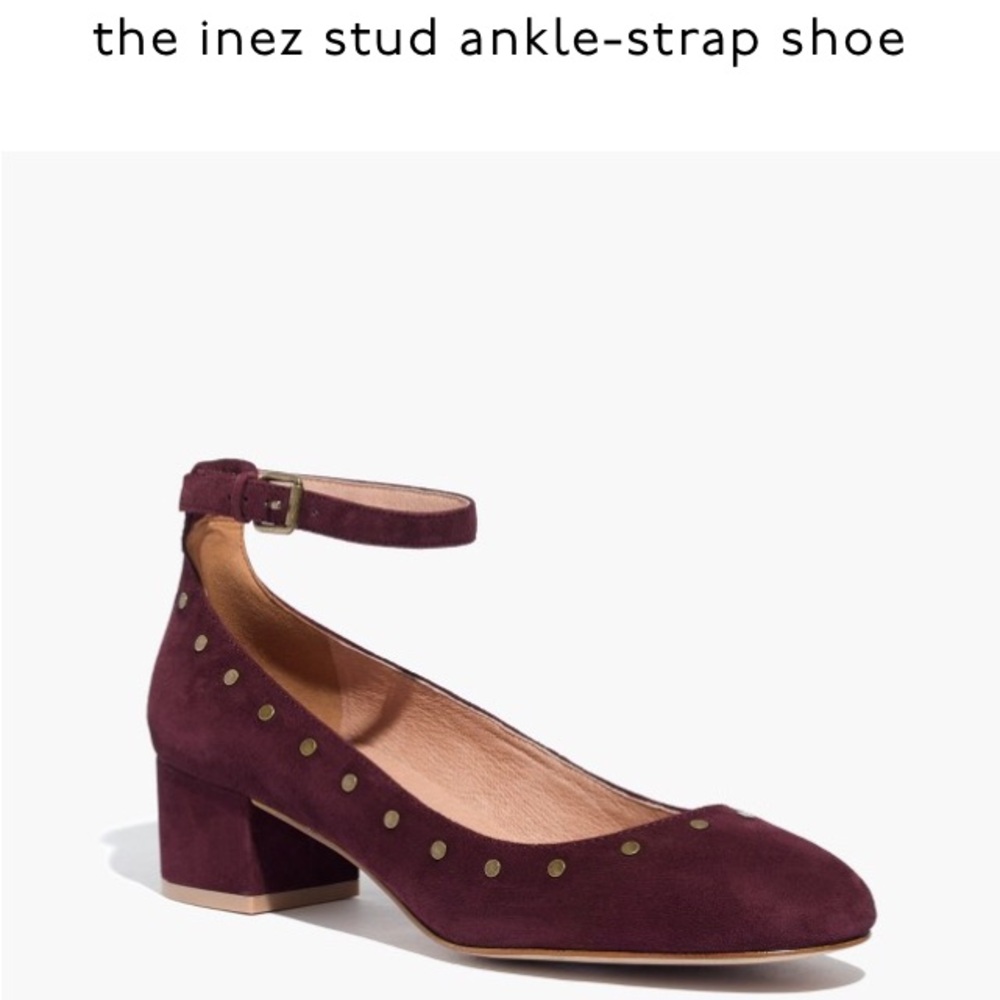 Madewell the Inez strap studded suede shoes 7 1/2